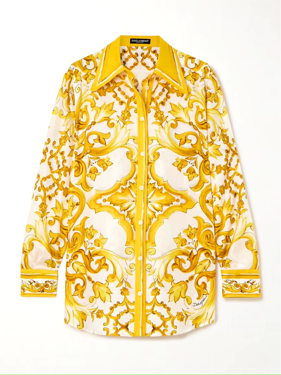 maiolica printed shirt, satin shirt for women, printed satin shirt, women’s formal shirt, golden printed shirt, yellow printed shirt for women, baroque print shirt, statement shirt for women, premium satin shirt, button down shirt for women, full sleeve shirt for women, designer printed shirt, elegant office wear for women, smart casual shirt, party wear shirt for women, stylish western wear, women’s fashion shirt, shirt for office meetings, printed shirt online India, PoshBella women’s wear