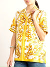 Yellow Floral Satin Shirt