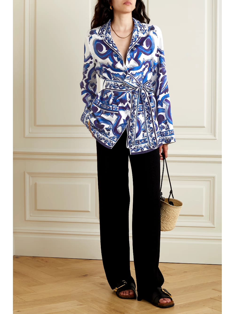 blue printed satin shirt, satin shirt for women, blue baroque print shirt, white and blue shirt, women’s designer shirt, printed formal shirt, button-down shirt for women, belted shirt for women, statement shirt, elegant office wear, smart casual shirt, premium satin shirt, stylish western wear, party wear shirt, PoshBella fashion
