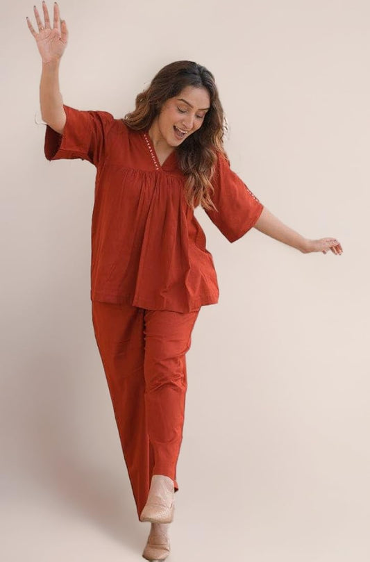 Terracotta Cotton Co-Ord Set