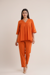 brown cotton kurta set