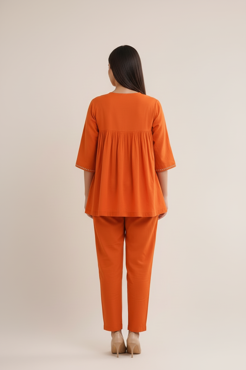 brown cotton coord set