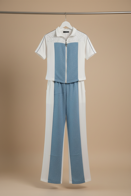 Denim Coord Set With Zip