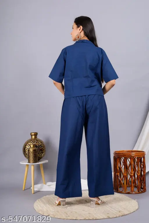 Blue Cotton Co-Ord Set