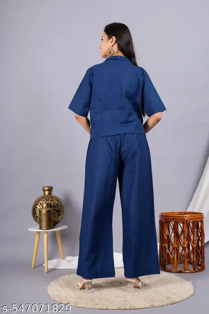 Blue Cotton Co-Ord Set